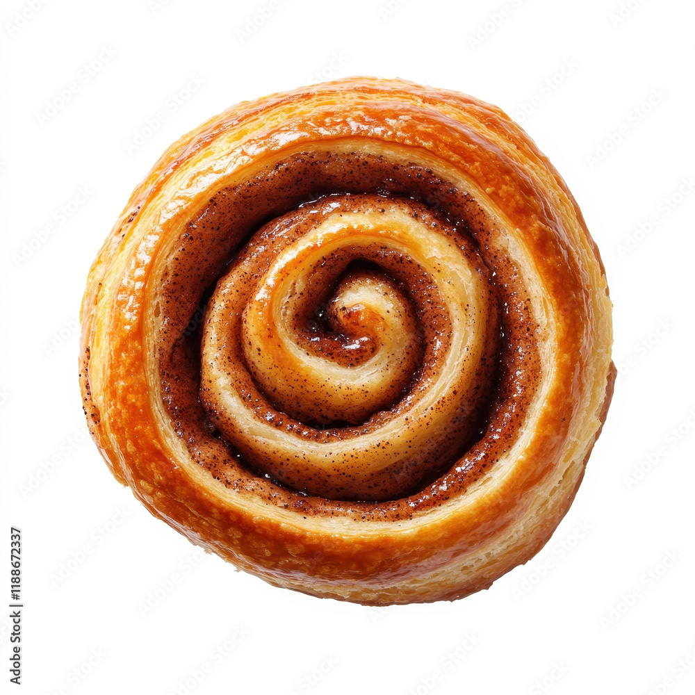 Fototapeta premium Delicious cinnamon swirl pastry with golden brown crust and rich filling