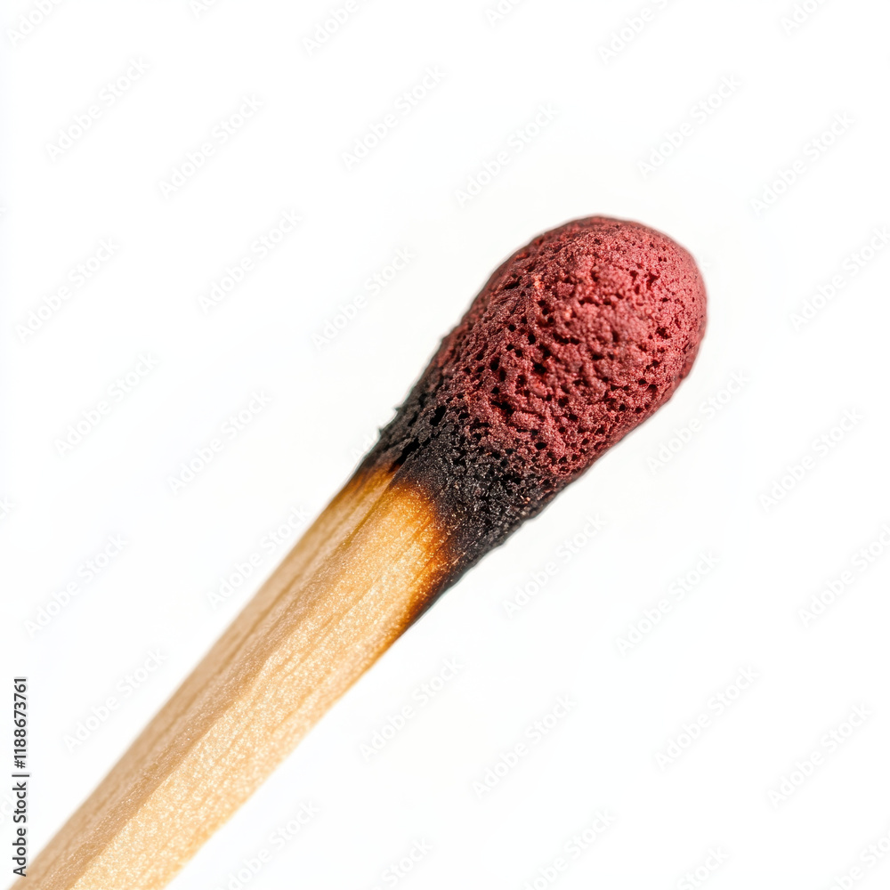 close up macro shot of matchstick head, showcasing its detailed texture and burnt tip close up macro shot of matchstick head, showcasing its detailed texture and burnt tip