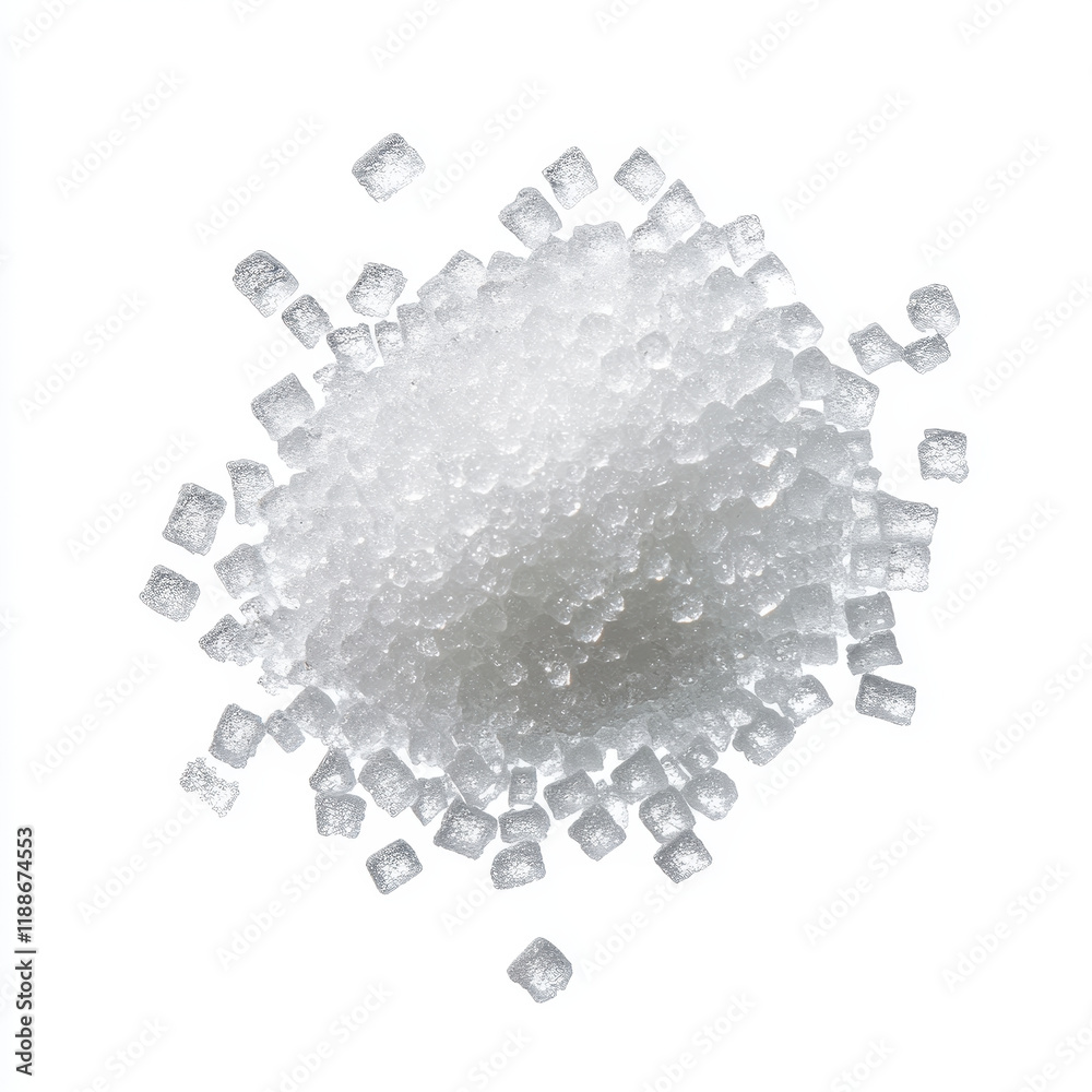Fototapeta premium close up view of sugar granules showcasing their crystalline texture and shine. This captures essence of sweetness and purity