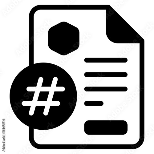 Stylized Document Icon with Hash Symbol