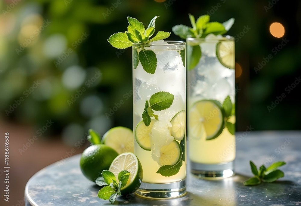 Fototapeta premium mojito cocktail with mint and lime