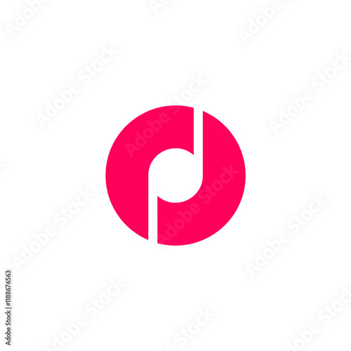 A vibrant pink circle with a smaller circle cut out of it, creating a unique and modern design.