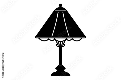 table lamps set silhouette vector illustration 