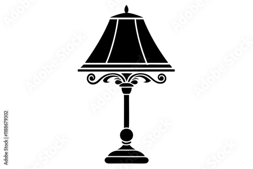 table lamps set silhouette vector illustration 