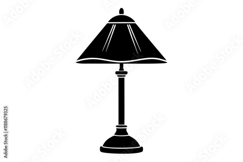 table lamps set silhouette vector illustration 