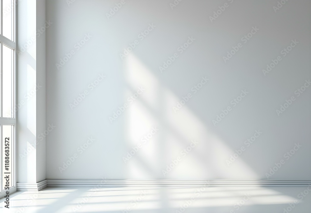 Obraz premium Vacant room with a neutral gray wall