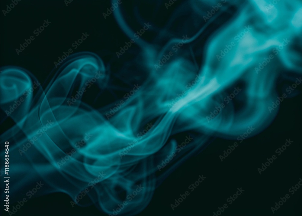 Abstract blue swirling smoke vapor against on dark background Abstract blue swirling smoke vapor against on dark background