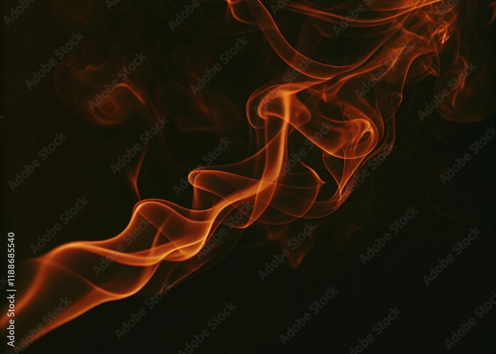 Obraz premium Abstract fiery orange and red flames on black background
