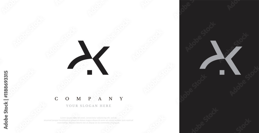 Obraz premium Initial AK Logo Design Vector 