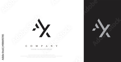 Initial AX Logo Design Vector 