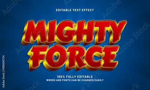 mighty force editable text effects with a power and strong theme