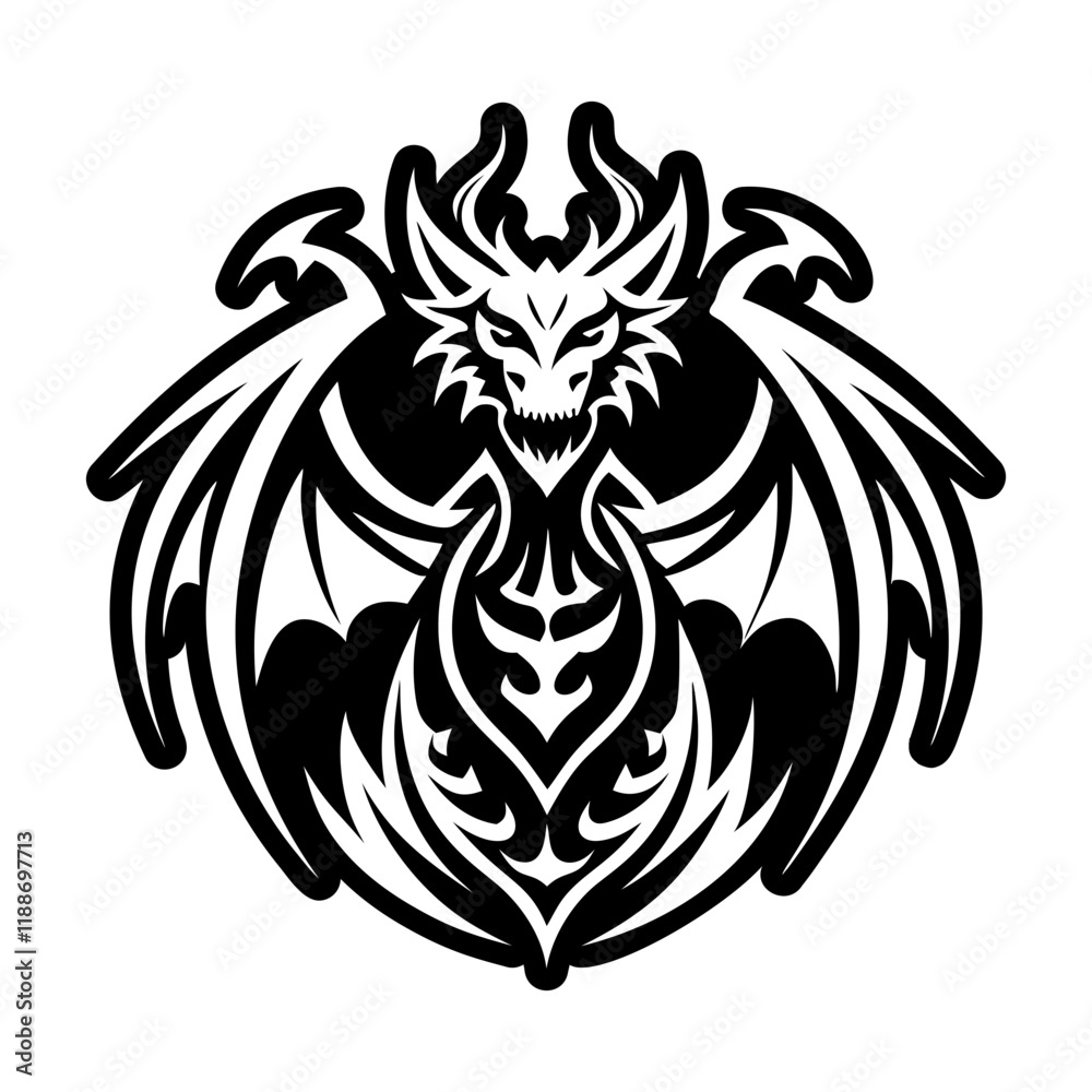 Fototapeta premium A solid style icon of dragon