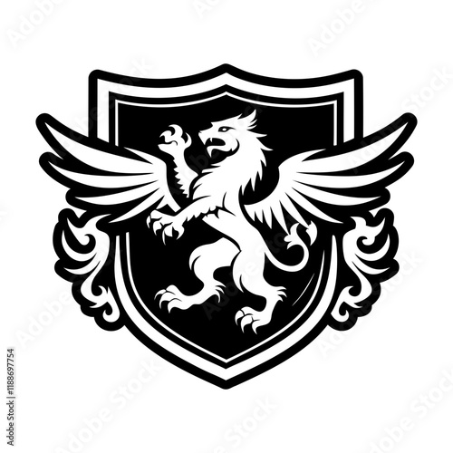 A solid style icon of griffin symbol