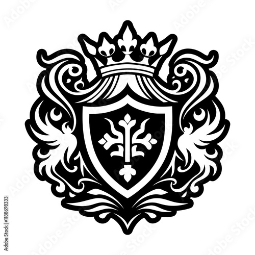 A filled style icon of noble crest