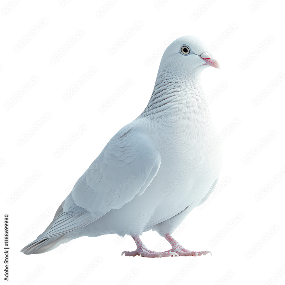 Naklejka premium Serene White Dove: A Symbol of Peace and Purity
