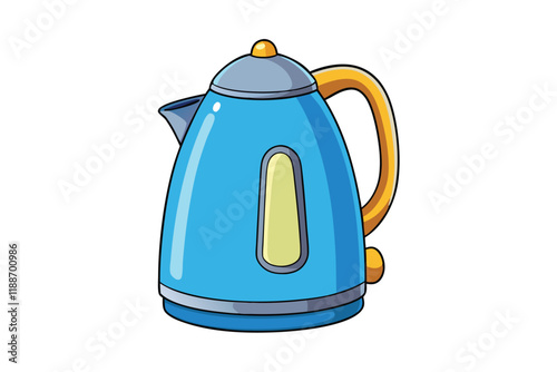 Stylized electric kettles with modern and colorful designs, ideal for home appliances, kitchen decor, or creative product illustrations