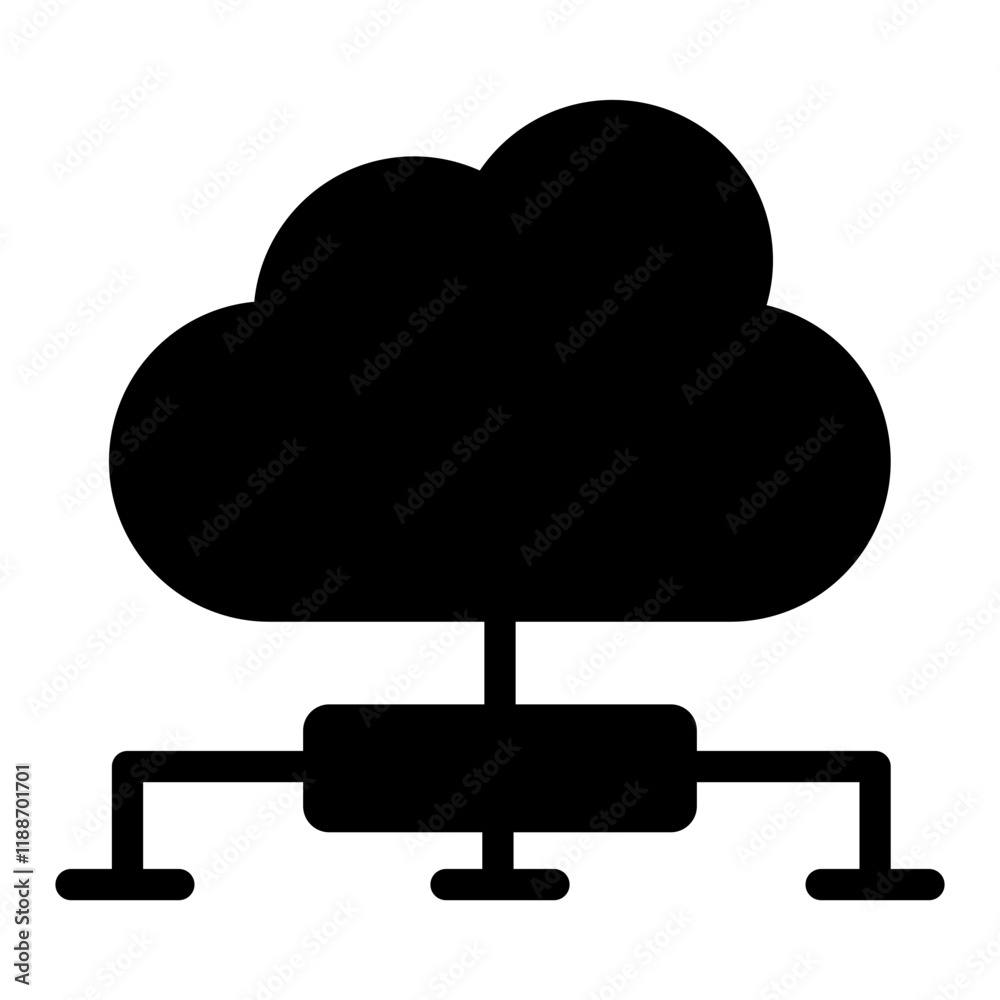 cloud computing black icon cloud computing black icon