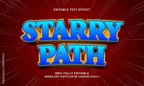 starry path editable text effects with a game and space theme photo