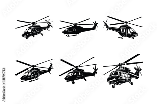 helicopter silhouette vector illustration