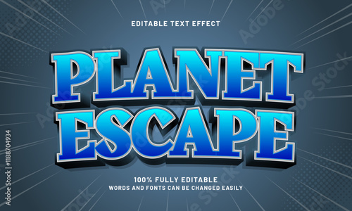 planet escape editable text effects with a game and space theme photo