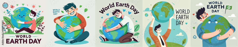 Naklejka premium The Man Who Celebrates World Earth Day