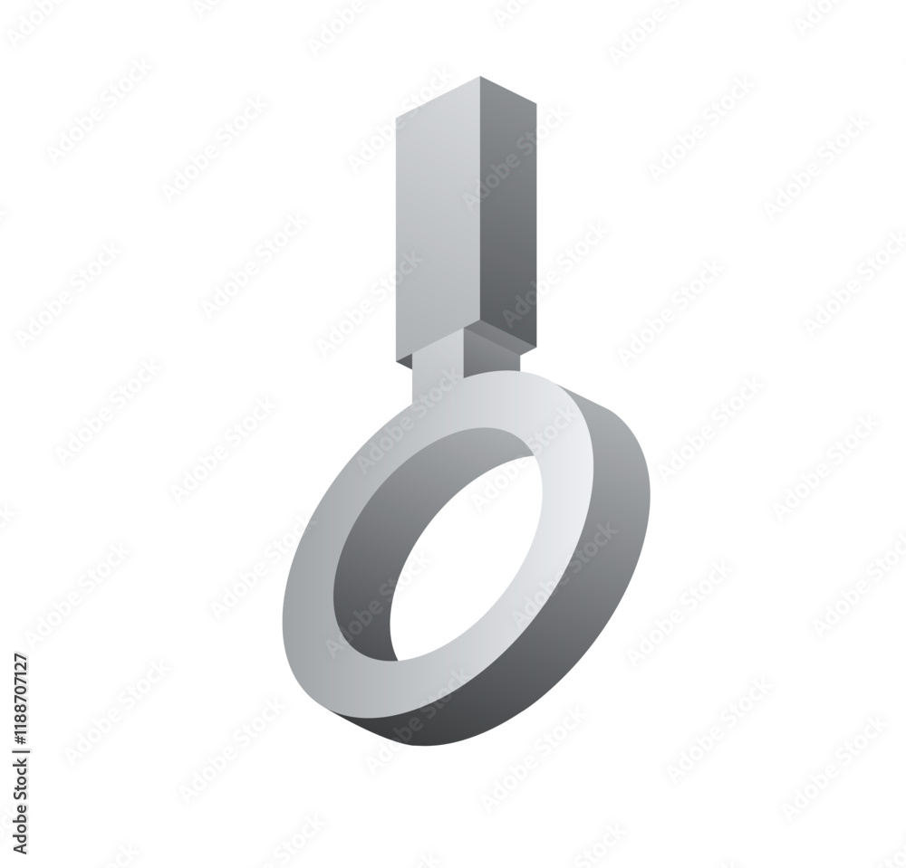 Gray magnifying glass icon isolated on white background. Loupe search icon for finding, reading, research, analysis information.
