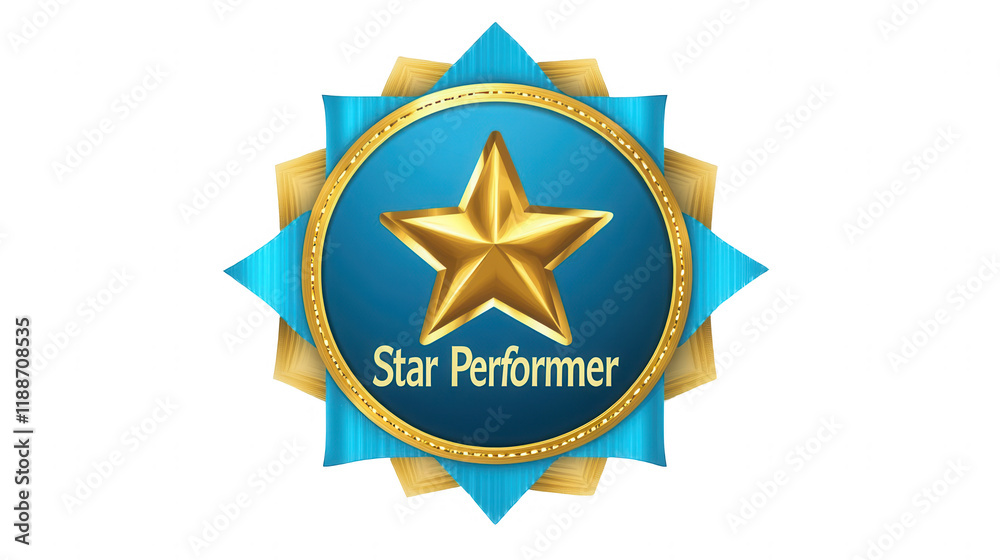 Flat vector of an elegant ribbon badge with Flat vector of an elegant ribbon badge with