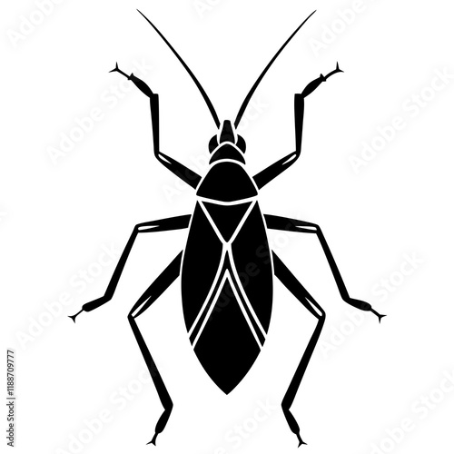 Assassin bug silhouette vector illustration 