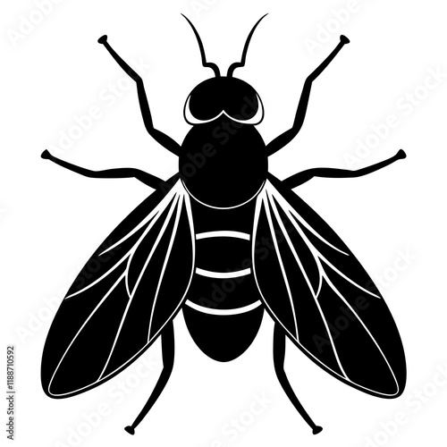 Black fly silhouette vector illustration