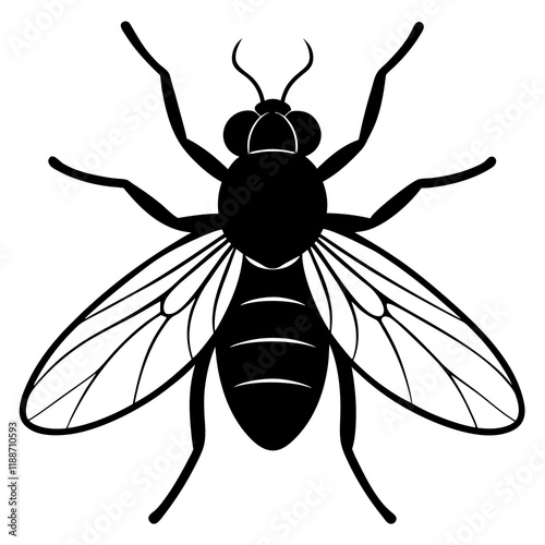 Black fly silhouette vector illustration