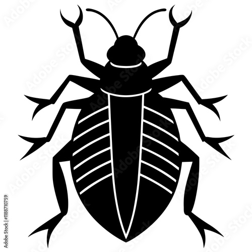 Booklouse silhouette vector illustration