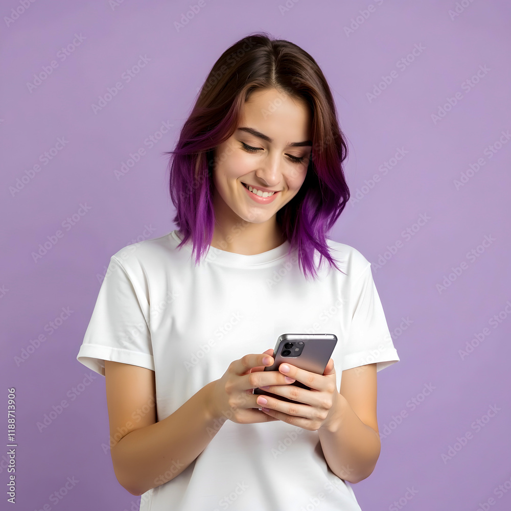 A young woman smiling and chatting on cellphone A young woman smiling and chatting on cellphone