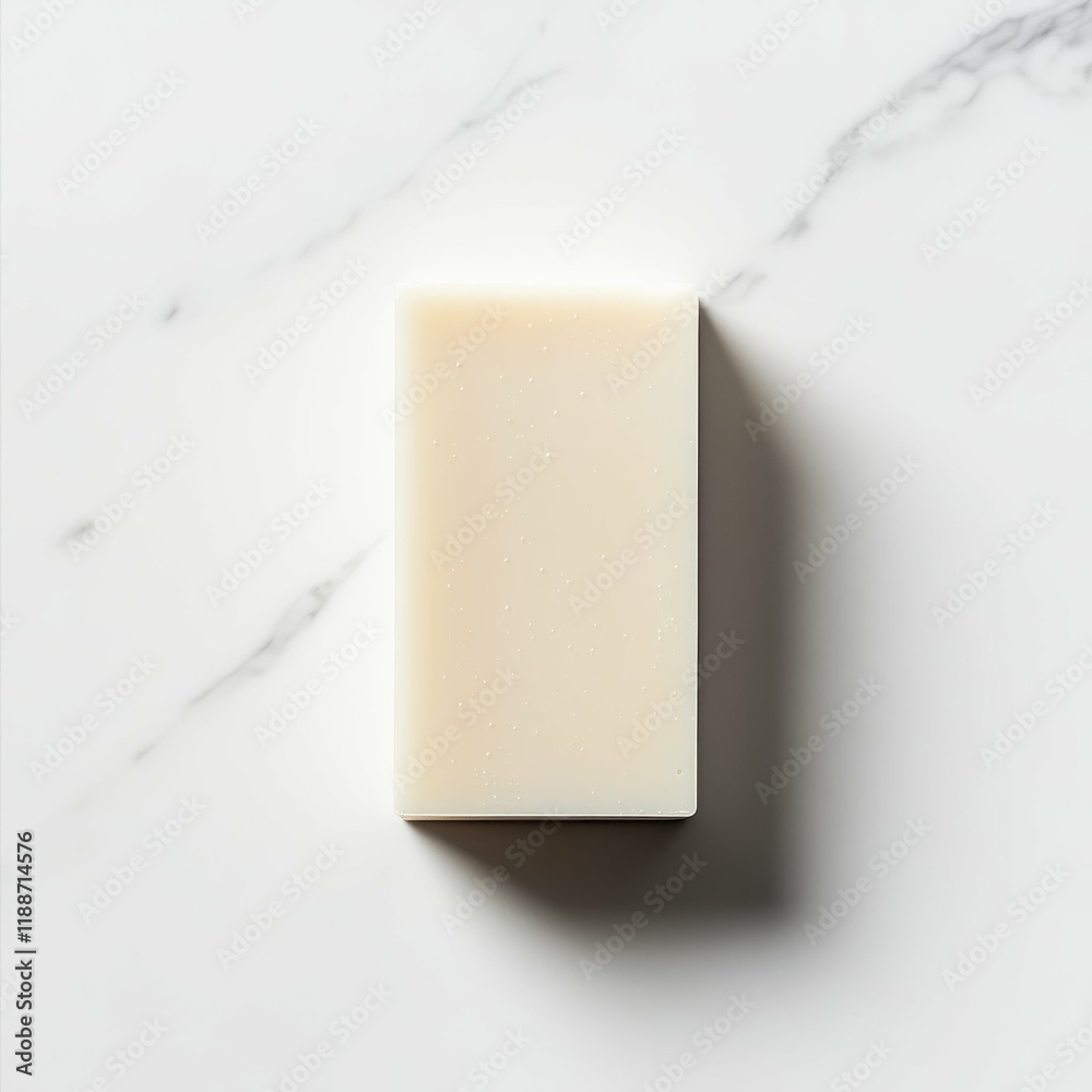 Minimalist White Soap Bar Studio Setting Product Photography Simple Aesthetic Top View Clean Beauty Concept