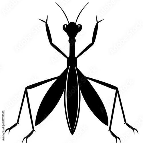 Praying manti silhouette vector illustration