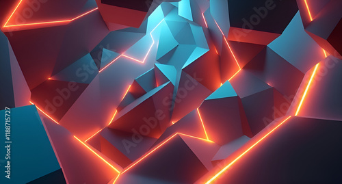 4D Abstract Background with Organic and Digital Blends