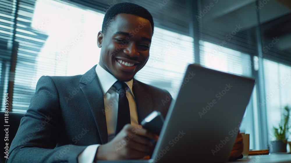 Businessman Reading on Tablet Businessman Reading on Tablet