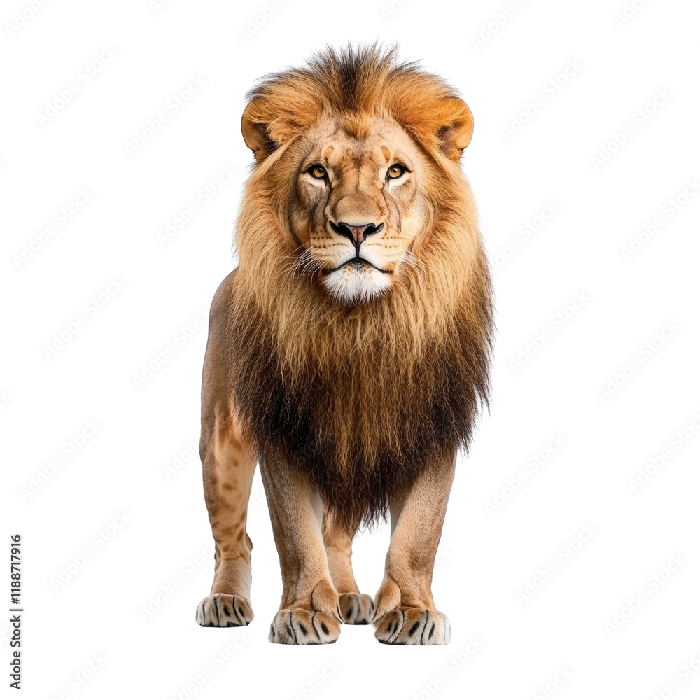 Fototapeta premium Majestic lion standing proudly with a regal expression