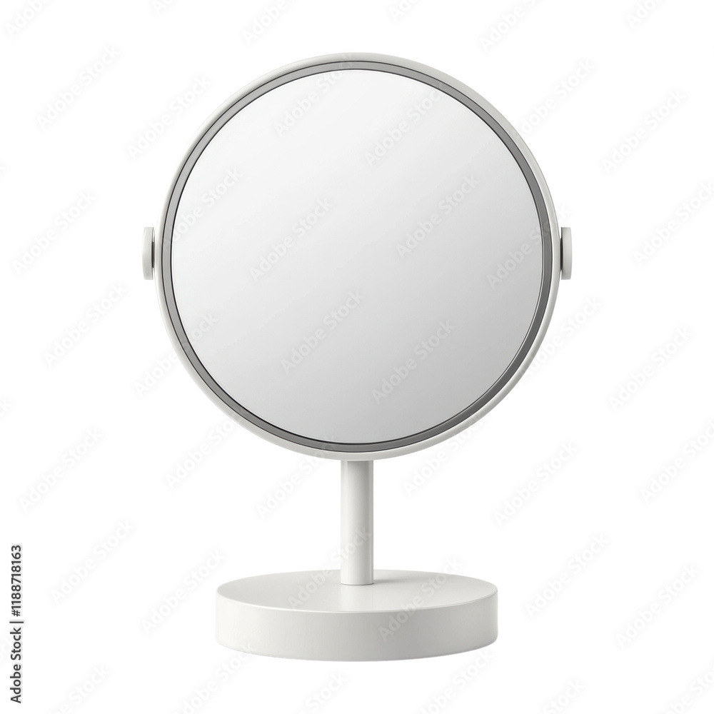 Minimalist round tabletop mirror with adjustable stand Minimalist round tabletop mirror with adjustable stand