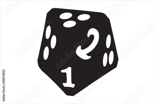 Polyhedral Dice Silhouette Vector 