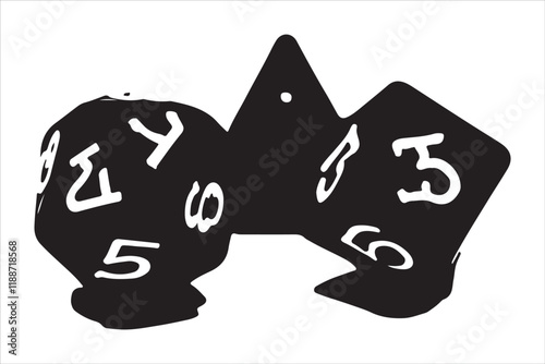 Polyhedral Dice Silhouette Vector 