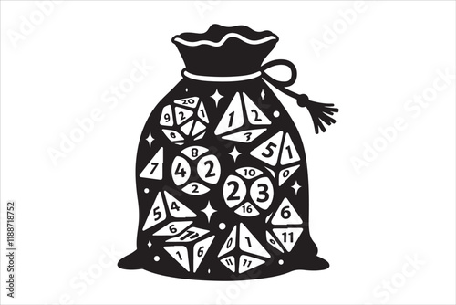 Polyhedral Dice Silhouette Vector Pack