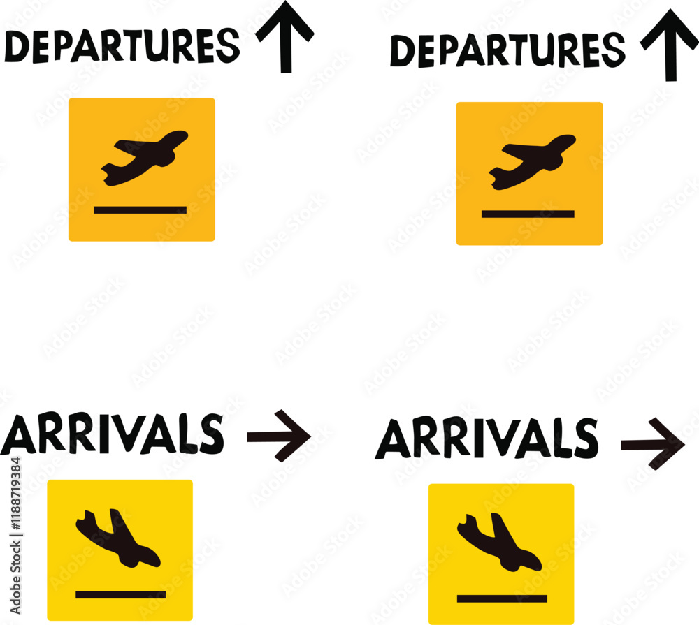 Fototapeta premium departure arrivals sign set