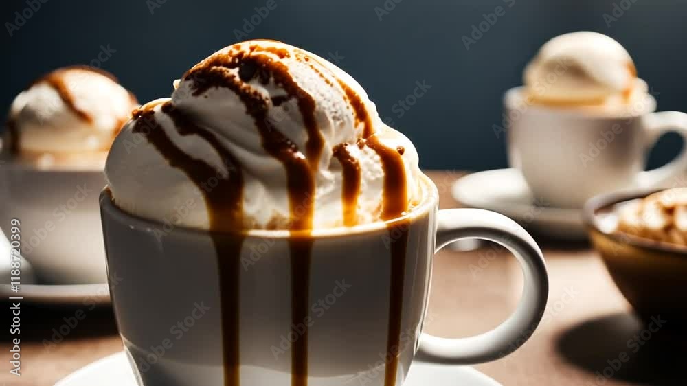 Coffee with ice cream. Coffee with ice cream.