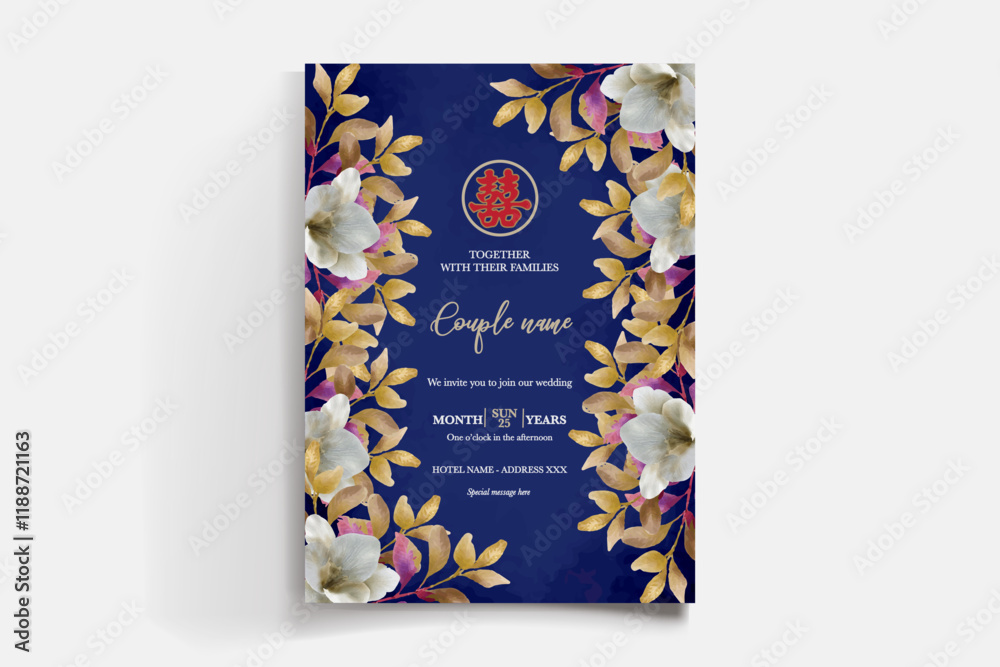 Obraz premium floral bridal shower invitation templates