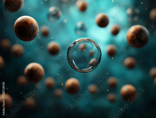 Wallpaper Mural Floating particles create an abstract underwater effect Torontodigital.ca