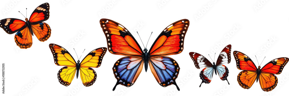 Fototapeta premium Butterfly Collection PNG, Butterfly PNG, Butterfly PNG transparent, colorful butterfly images, butterfly wallpaper, There are many beautiful butterfly groups