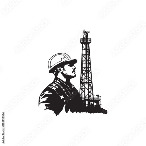 worker in oil rig