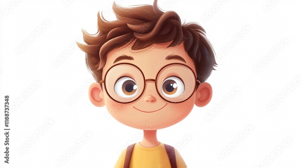 Adorable Little Boy Cartoon Character Portrait in Vector Illustration Adorable Little Boy Cartoon Character Portrait in Vector Illustration