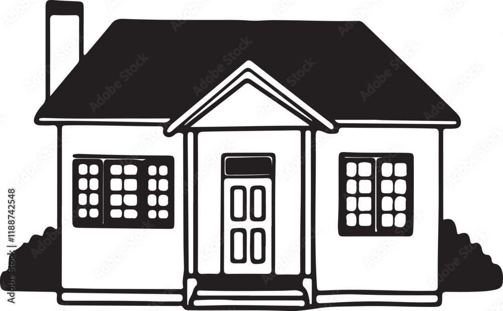 Black line art house icon vector design Black line art house icon vector design