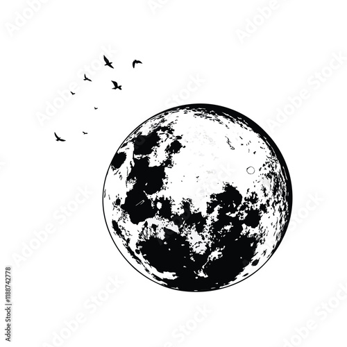 full moon isolated vector illustration